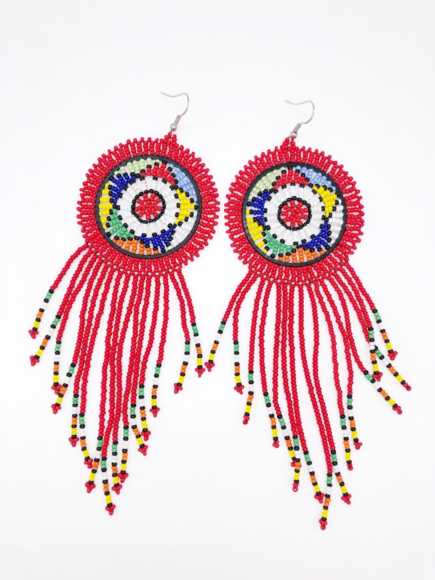 Large Super Nova Earrings- Red